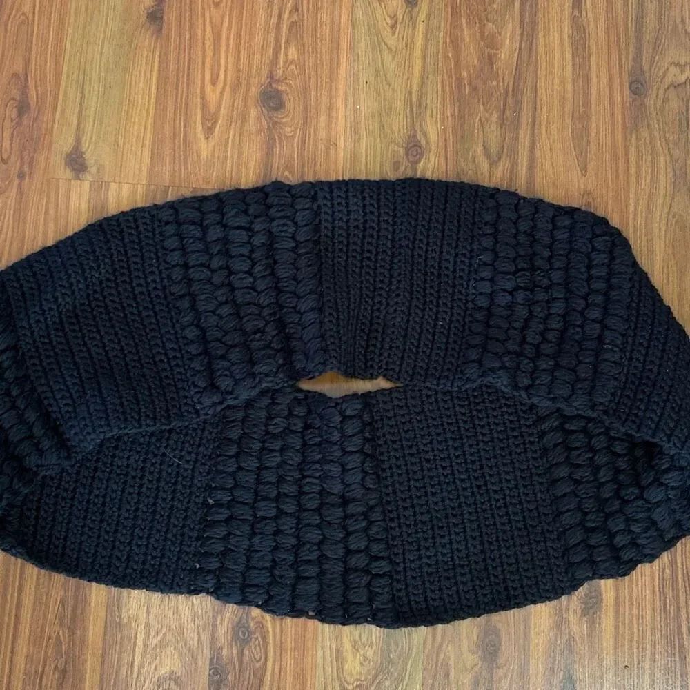 Known Supply hand knit Large black infinity wrap made a Uganda. Women business s